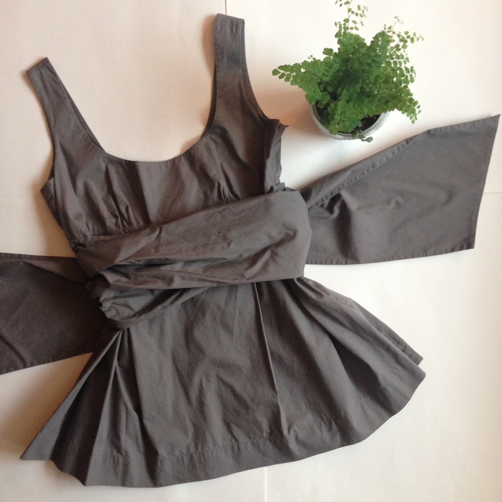 Anthropologie Charcoal Wrap Blouse